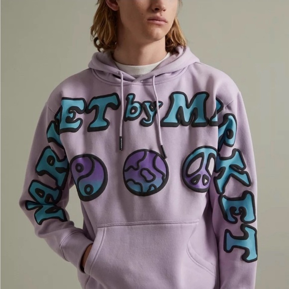 Urban Outfitters Market Lock Peace Hoodie Sweatshirt - Picture 4 of 5